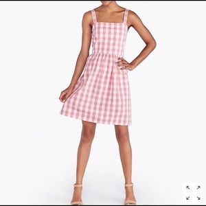 Pink white gingham j crew sundress size 6